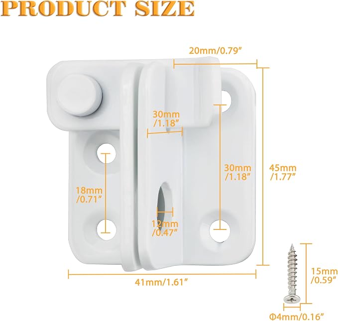 Alise Flip Latch Gate Latch White Shed Lock Shed Latch Barn Door Lock Locking - Image 2
