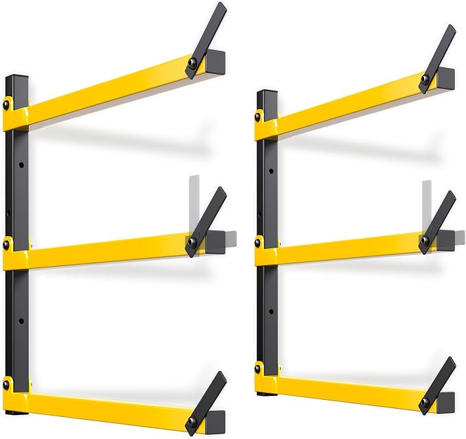 GREENER Lumber Storage Rack Folding Wood Storage Racks Wall-Mounted Metal Racks by GREENER
