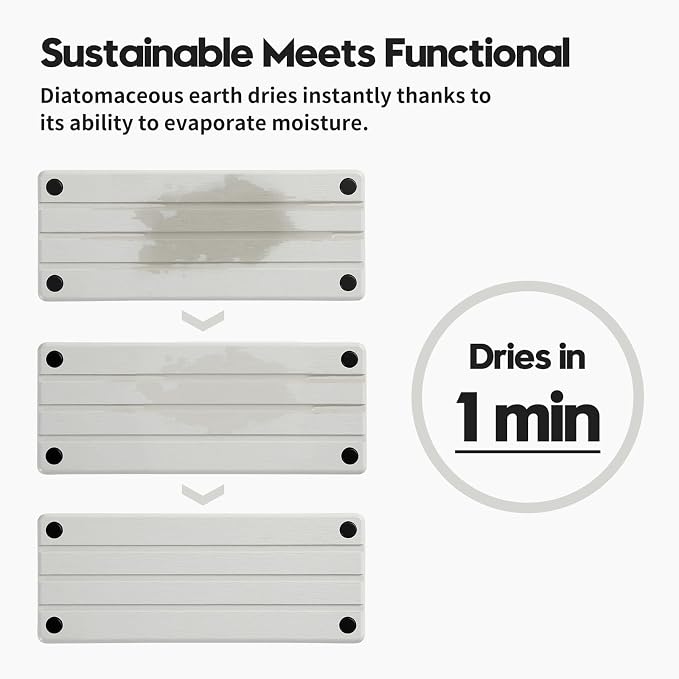 2 Pack Fast Drying Water Absorbing Diatomite Stone Mat Tray - Image 5