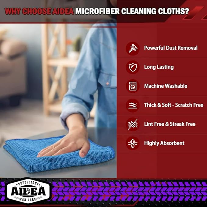 AIDEA Microfiber Cleaning Cloth, Microfiber Towels - Image 3