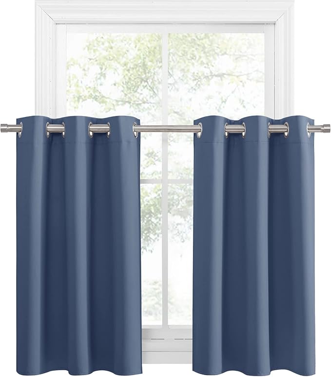 PONY DANCE Small Curtains for Door Windows, Wide 29 x Long 30, 1 Pair by PONYDANCE