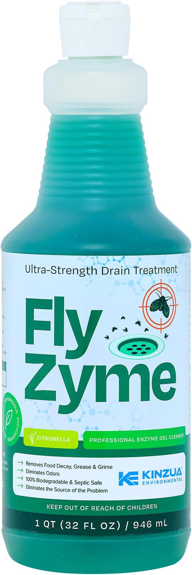 Kinzua Environmental Fly-Zyme, Highly Concentrated Enzyme Drain Cleaner by KinzuaEnvironmental