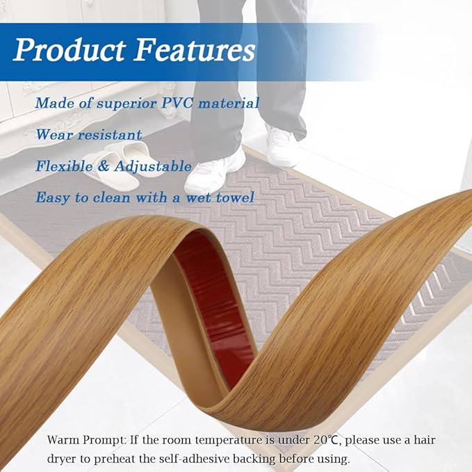 Floor Transition Strip Self Adhesive Carpet & Flooring Transitions Edging Trim - Image 3