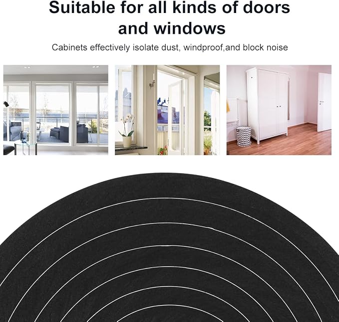 2 Rolls Foam Tape Weather Stripping Door Seal, Adhesive Closed Cell Weather - Image 5