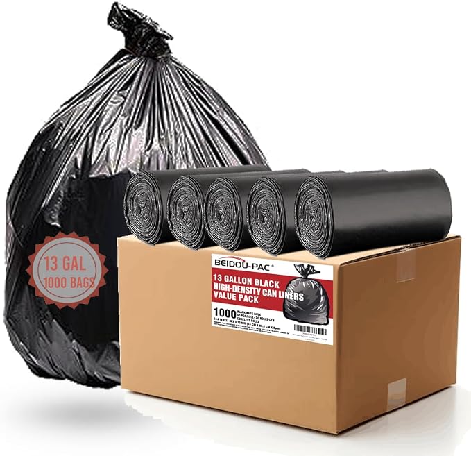 13 Gallon Trash Bags, Industrial, Commercial, Janitorial by BEIDOU-PAC