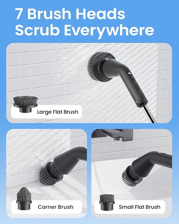 Leebein Electric Spin Scrubber, 2025 Upgraded Cordless Cleaning Brush Scrubber - Image 6