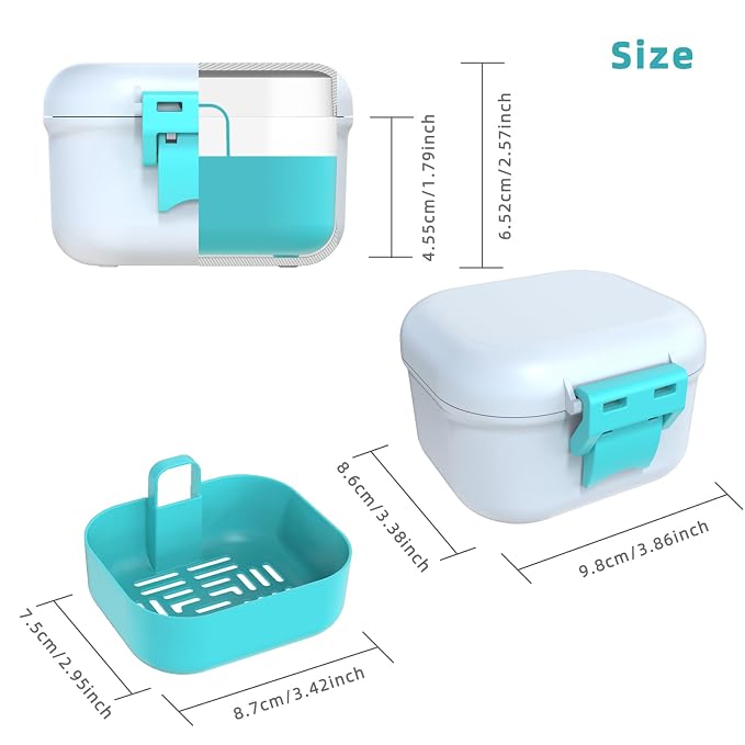 ARGOMAX Leak Proof Denture Bath Cup, Portable Soaking Denture Box, Denture Bath - Image 3