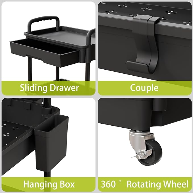 5 Tier Rolling Cart Organizer, Bathroom Cart Organizers - Image 4