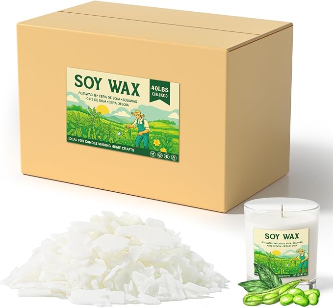 NORVENCE Soy Wax for Candle Making, Natural Soy Wax Flakes 40lb, Premium Candle by Unknown