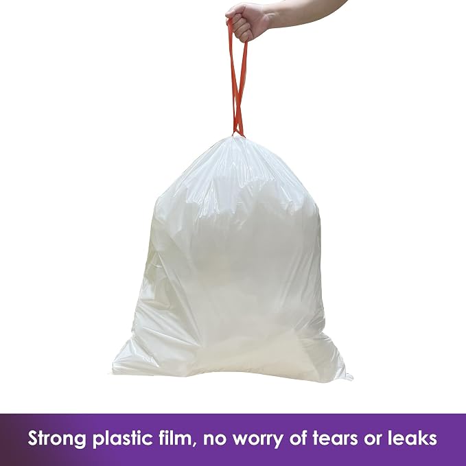 13 Gallon Tall Kichen Trash Bags, Lavender Scented 200 Count Drawstring Garbage - Image 5