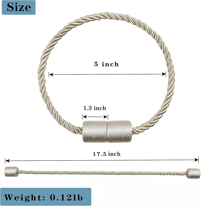 4 Pack Strong Magnetic Curtain Tiebacks Outdoor Elegant Decorative Tie Backs - Image 3