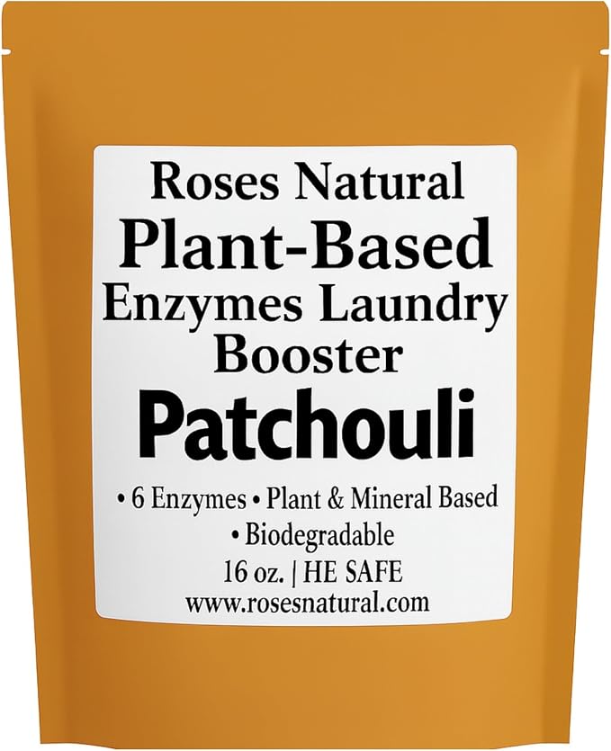Natural Enzyme Laundry Booster – Patchouli | 6 Enzymes | Deep Clean System | by RosesNatural