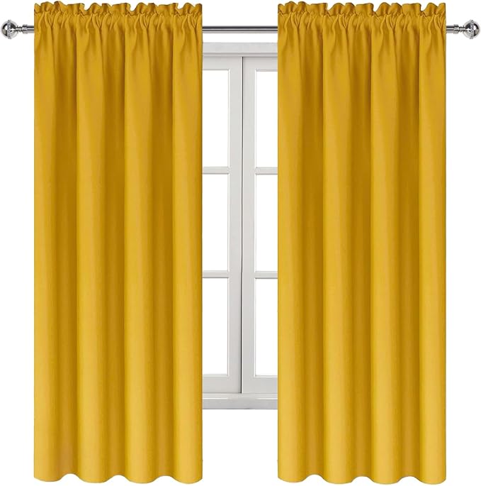 DWCN Yellow Room Darkening Blackout Curtains - Image 9