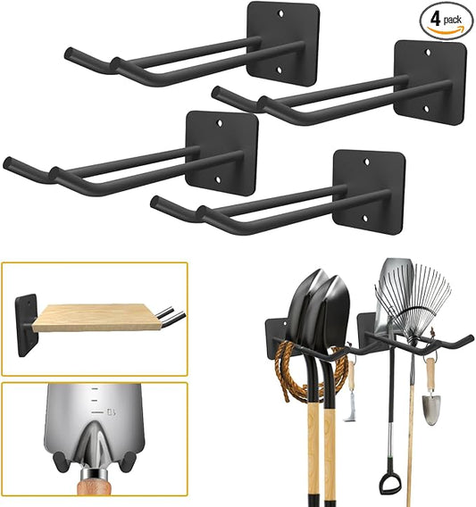 Garage Storage Hooks Heavy Duty Steel Tool Organizer Wall Mount Hangers Hooks by HangEase