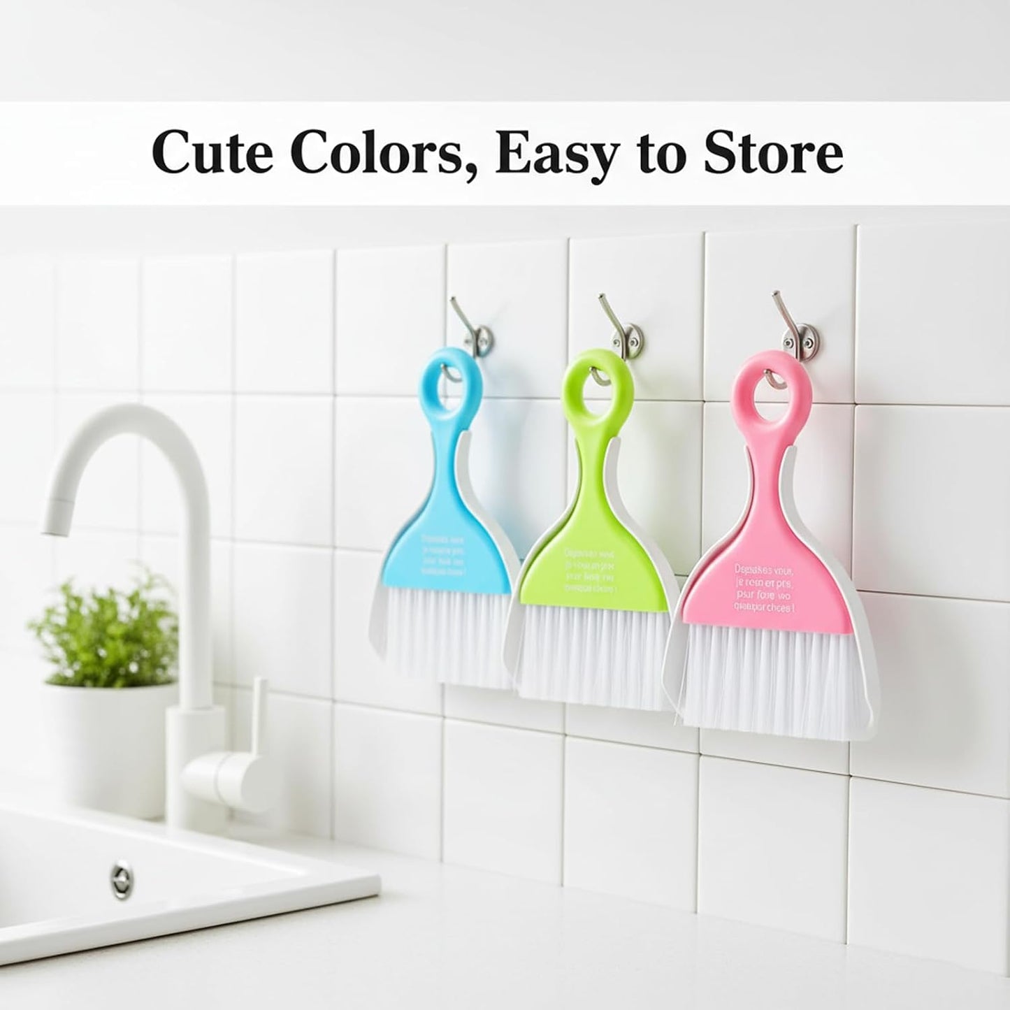 3 Pcs Mini Broom and Dustpan Set, Small Handheld Dust Pan with Brush, Portable Cleaning Tools for Car Desk Keyboard Countertop Table Crumbs Sweeping