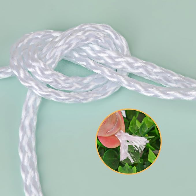 1/8 Inch White Polyester Rope - Image 3