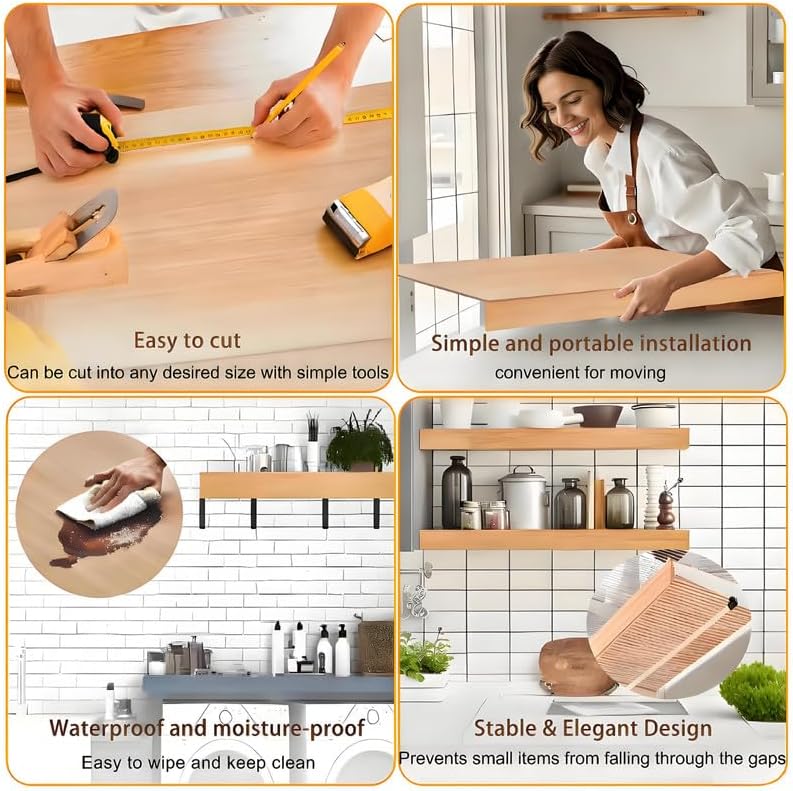 Wire Shelf Cover 4 Pcs, 40x20x3 in PVC Rack Covers for Wire Shelving Pantry a...