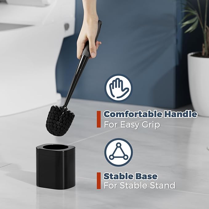 Toilet Brush, 2 Pack Toilet Brush and Holder Set Bathroom Accessories, Toilet - Image 5