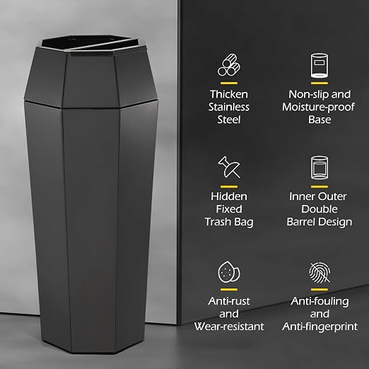Dyna-Living Commercial Heavy-Duty Trash Cans Outdoor Garbage Can - Image 2
