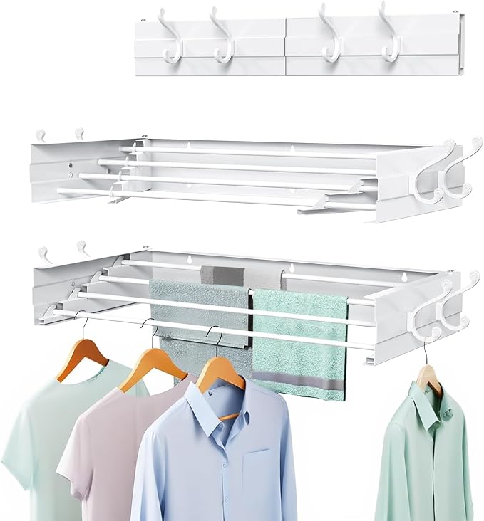 Laundry Drying Rack, Collapsible Wall Mounted Clothes Drying Rack by Unknown