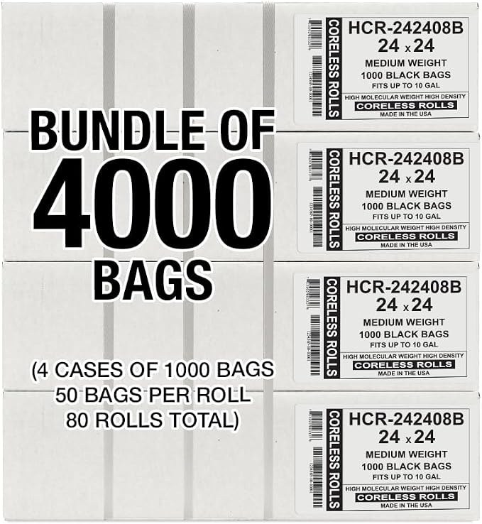 Aluf Plastics High Density Trash Bags, 10 Gallon, 8 Micron, - Image 2