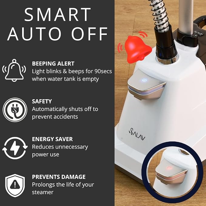 SALAV® Heavy Duty Smart Auto Shut-off Commercial Full-Size Garment Steamer - Image 4