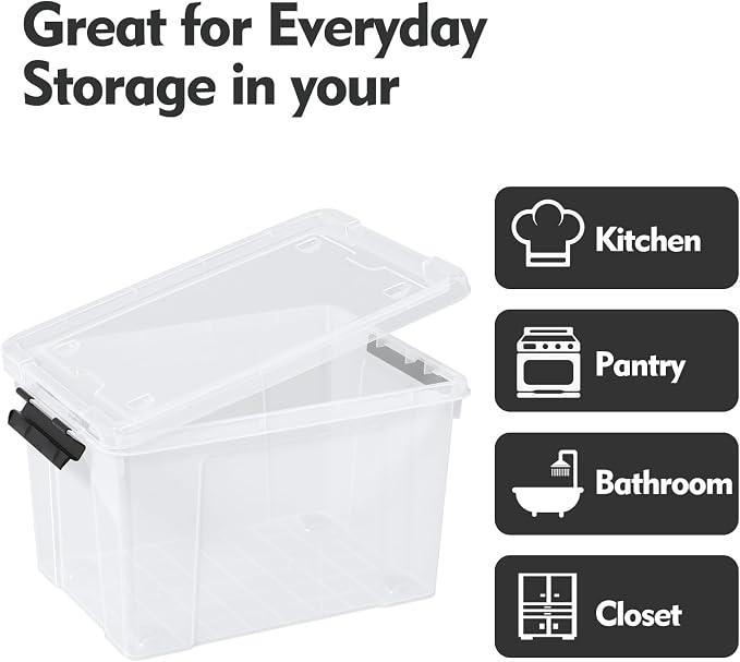 4-Pack Plastic Storage Bins - Image 4