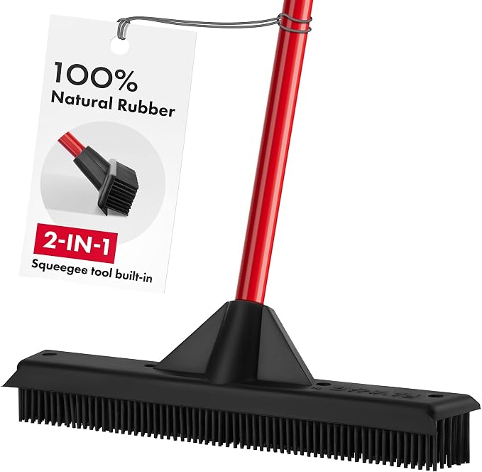 Pet Hair Remover Rubber Broom by Ravmag