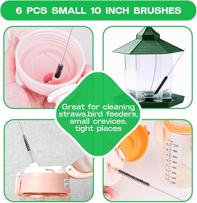 Straw Cleaner Brush Set, 12 Pieces Extra Long Pipe Water Bottle Brushes - Image 4