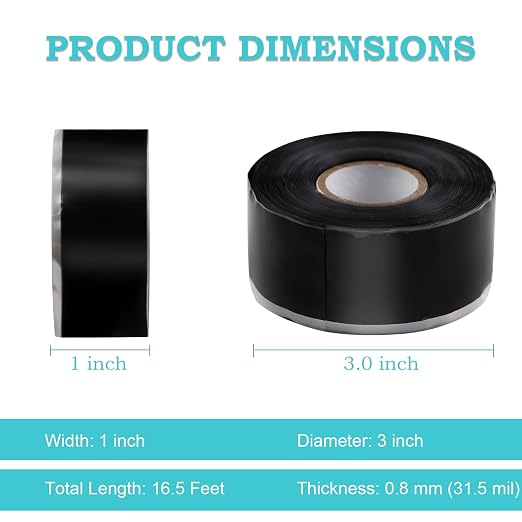 Waterproof Silicone Tape 1 in x 16.5 Ft Extra Strong Waterproof Rubber Leak - Image 2