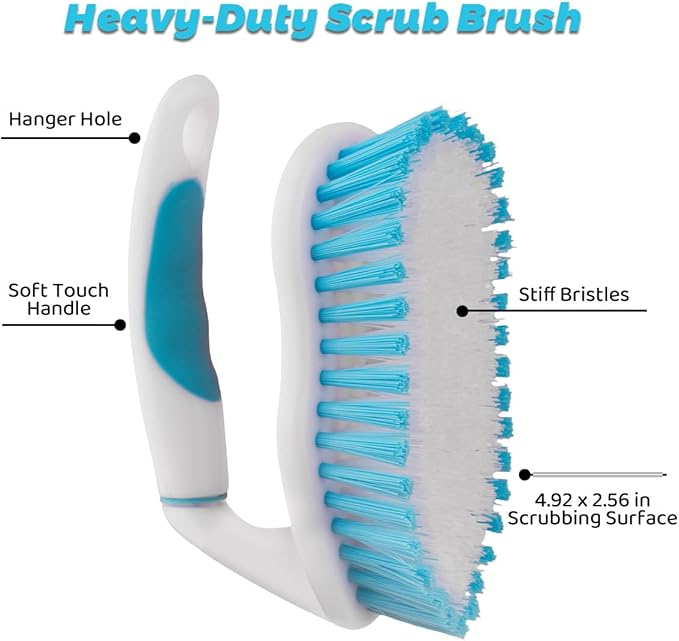 3 Pack Scrub Brush Set, Heavy-Duty Scrub Scrubbing Brushes - Image 3