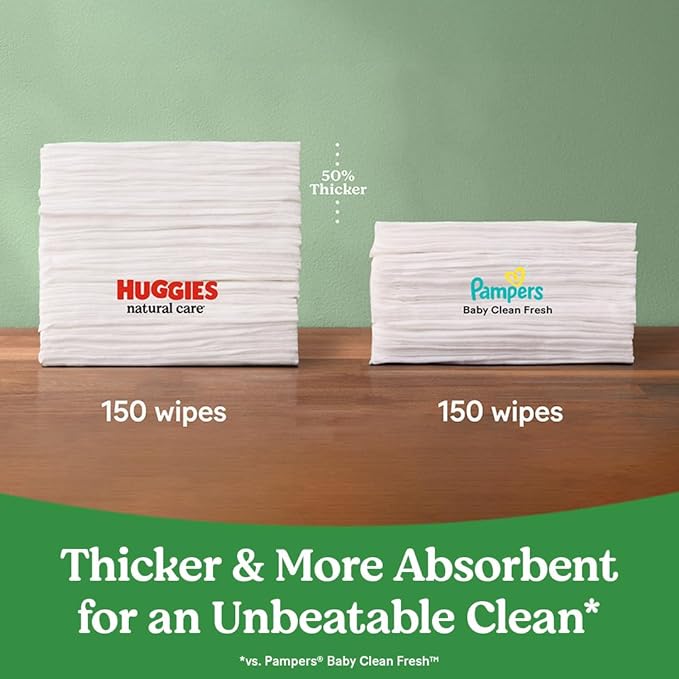 Huggies Natural Care Sensitive Baby Wipes, Hypoallergenic, 99% Purified Water - Image 3