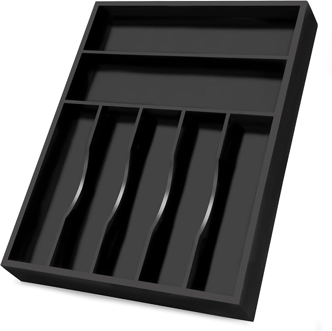 Bellsal Black Utensil Organizer 12.5 Inch Silverware Tray by Bellsal