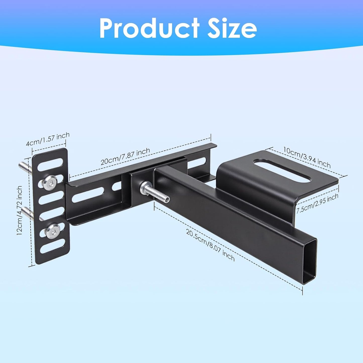 Fohil Headboard Brackets for Metal Bed Frame, 2 Pack Adjustable Headboard Brackets with Footboard Extension Kit Black Universal Headboard Bracket Kit Fit Twin Full Queen King