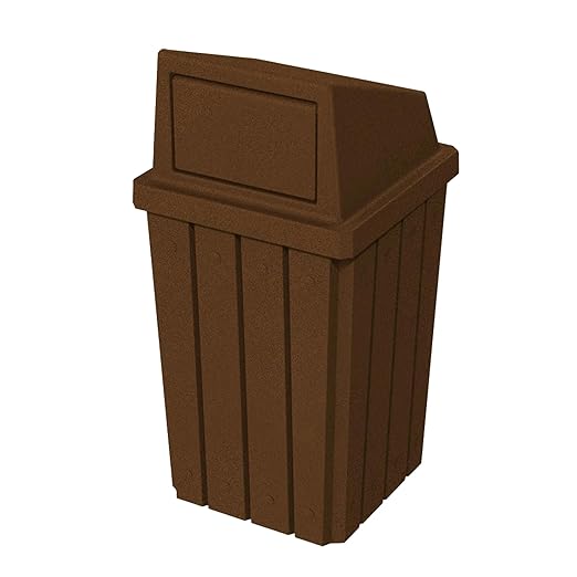 32 Gallon Square Slatted 100% Recycled Plastic Heavy-Duty Commercial Outdoor or by SturdyEssentials