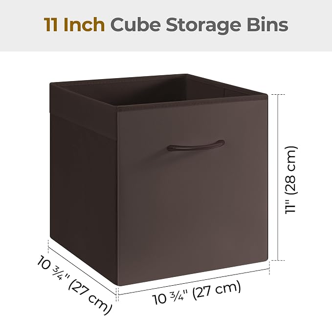 StorageWorks Brown Storage Cubes, 11 Inch Cube Storage Bins - Image 2