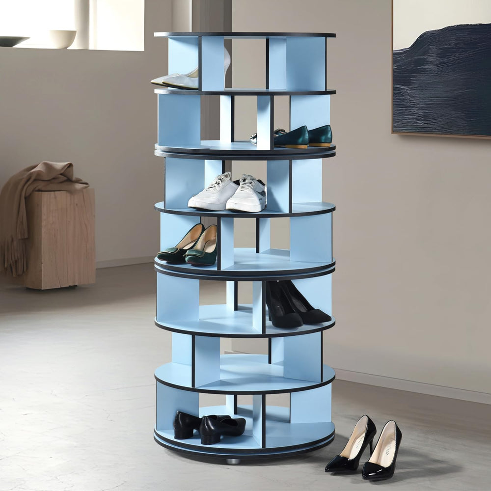 Kings Brand Furniture - 7-Tier Rotating Shoe Rack, 360° Revolving Lazy Susan ...