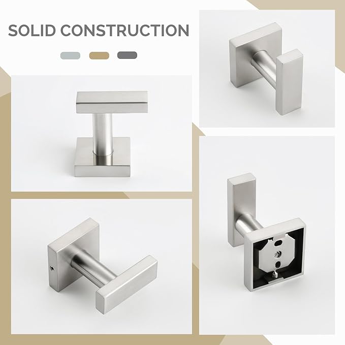 Angle Simple Bathroom Towel Hook, SUS304 Stainless Steel Single Shower Towel - Image 8