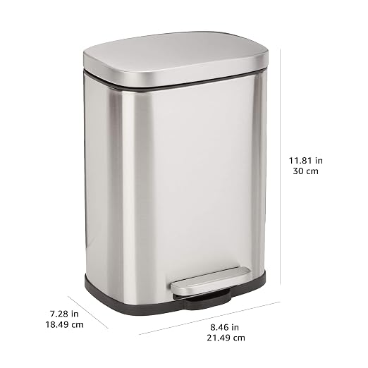 Amazon Basics Smudge Resistant Mini Rectangular Trash Can - Image 4