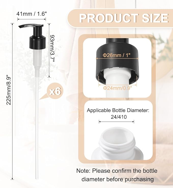 uxcell 6 Pcs Soap Dispenser Pump Heads Soap Dispensers Top Pumps Replacement - Image 2