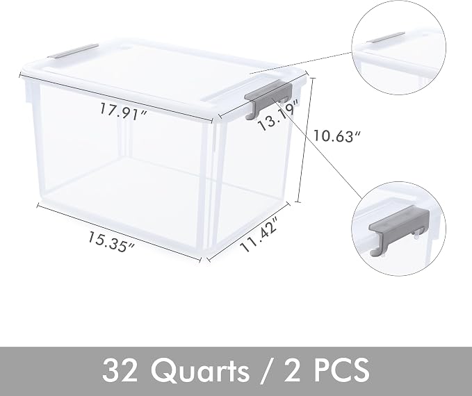 Citylife 32 QT Plastic Storage Bins - Image 6