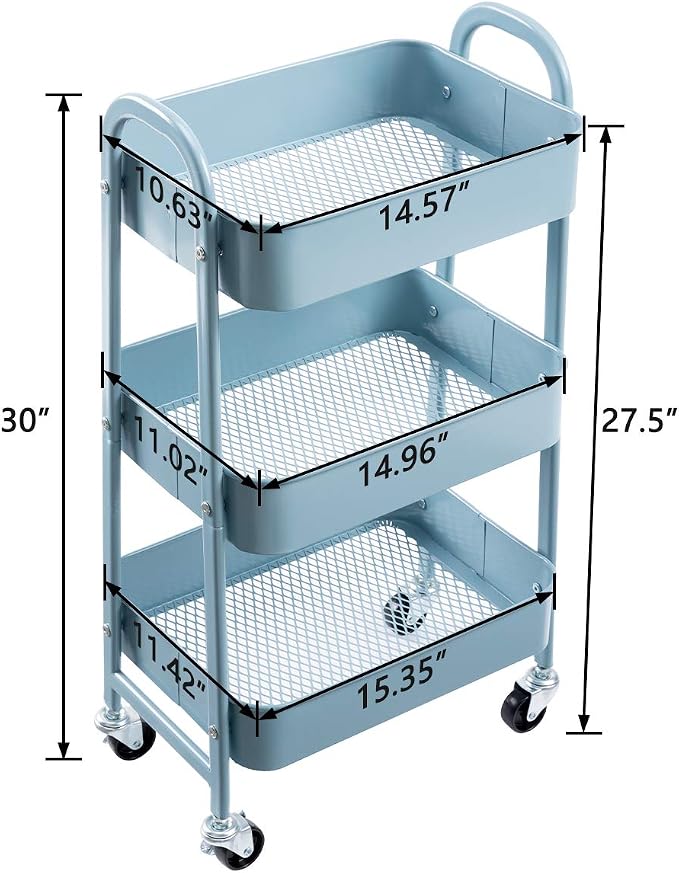 AGTEK Makeup Cart, Movable Rolling Organizer Cart - Image 3
