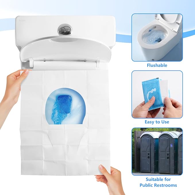 Toilet Seat Covers, XL Flushable and Biodegradable Paper Cover Disposable - Image 7