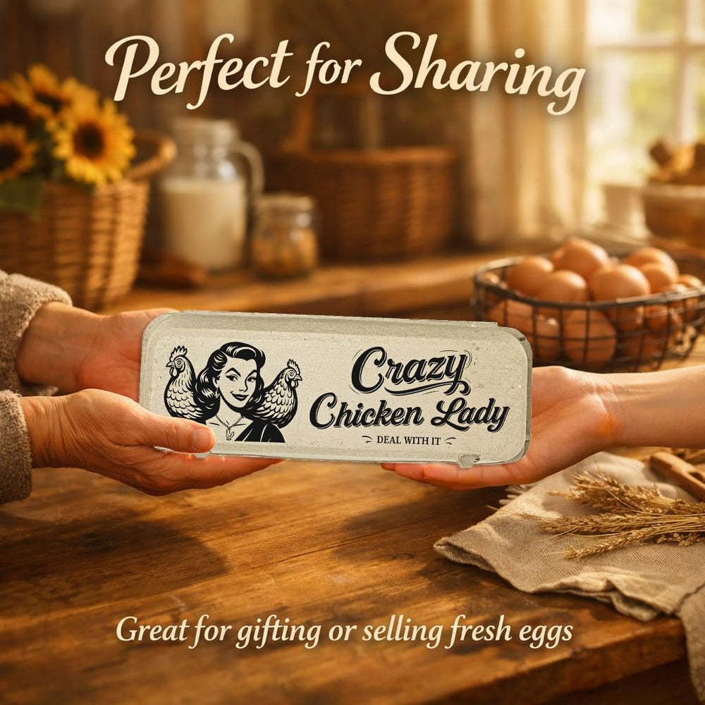 Funny Retro Egg Carton – “Krazy Chicken Lady” Vintage Humor Design, Holds 12 ...
