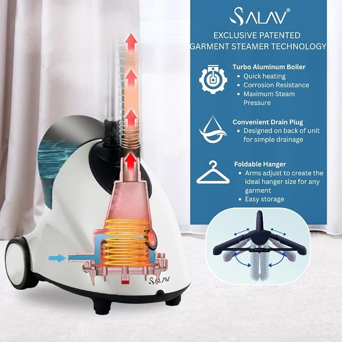 SALAV GS18 Full-Size Clothes Steamer - 1500W Power - Image 8