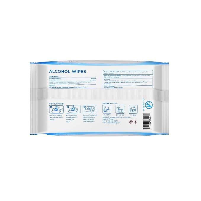 75% Alcohol Wet Hand Sanitizing Wipes - Image 3