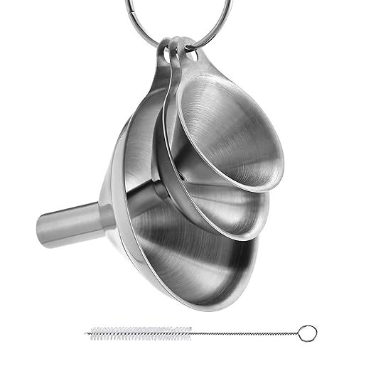 3 Pcs Stainless Steel Kitchen Funnel Made of Food-Grade Stainless Steel That by LEOOCCYE