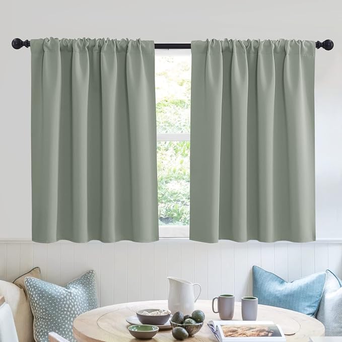 RYB HOME Short Curtains 36 inch 2 Panels Set, Room Darkening Small Window by RYBHOME