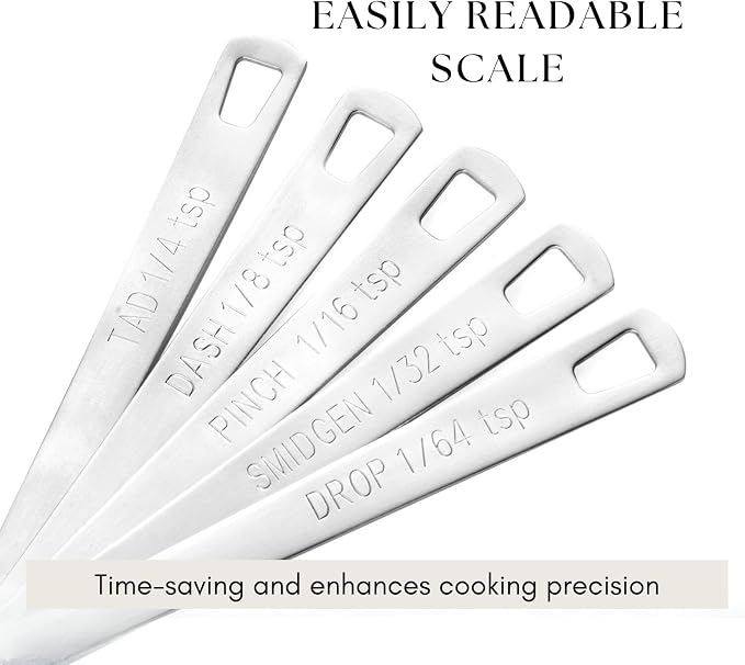 5Pcs Teaspoon Measuring Spoons, 1/4 tsp, 1/8 tsp, 1/16 tsp, 1/32 tsp, 1/64 tsp - Image 4