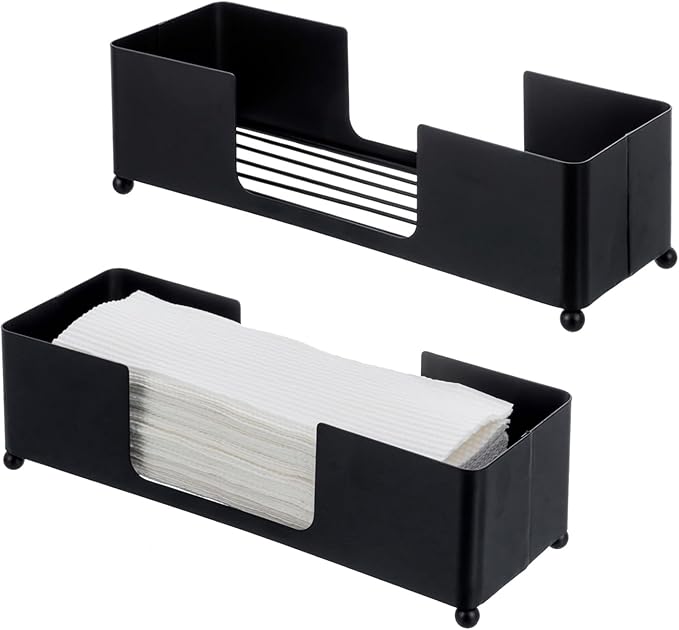 MyGift Modern Matte Black Metal Tabletop Paper Hand Towel Holder, Commercial by MyGiftHome